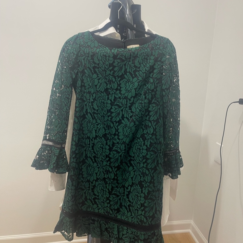 Eliza J Green Floral Lace Dress